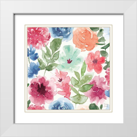 Bohemian Vibes Pattern IA White Modern Wood Framed Art Print with Double Matting by June, Dina