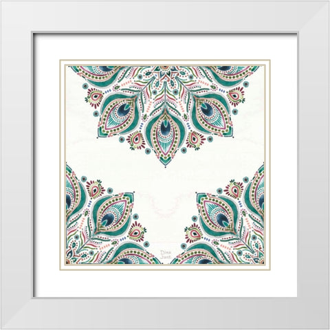 Bohemian Vibes Pattern VIIA White Modern Wood Framed Art Print with Double Matting by June, Dina