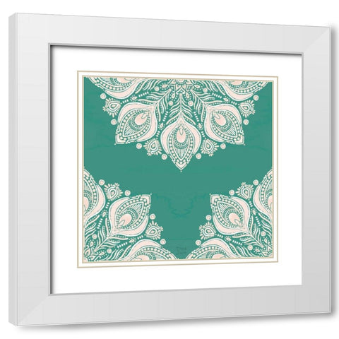 Bohemian Vibes Pattern VIIG White Modern Wood Framed Art Print with Double Matting by June, Dina