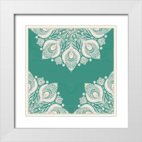 Bohemian Vibes Pattern VIIG White Modern Wood Framed Art Print with Double Matting by June, Dina