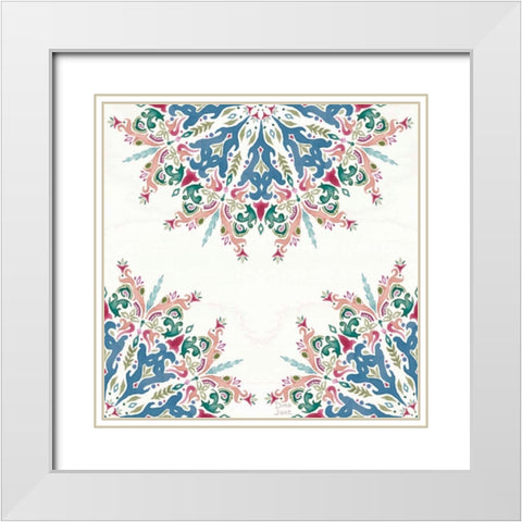 Bohemian Vibes Pattern VIIIA White Modern Wood Framed Art Print with Double Matting by June, Dina
