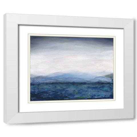 Mountain Lake White Modern Wood Framed Art Print with Double Matting by Prahl, Courtney