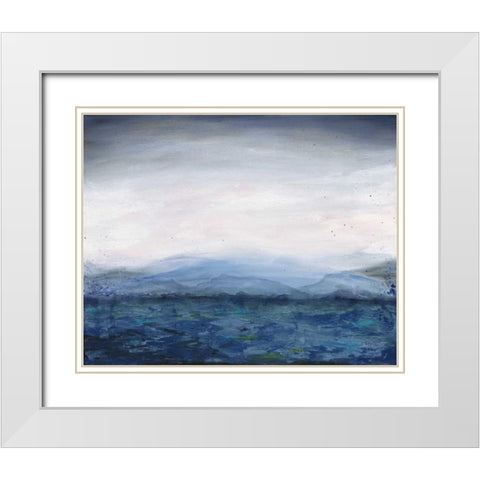 Mountain Lake White Modern Wood Framed Art Print with Double Matting by Prahl, Courtney