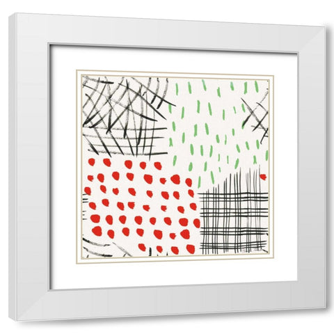 Neighborhood Holiday Pattern II White Modern Wood Framed Art Print with Double Matting by Zaman, Farida