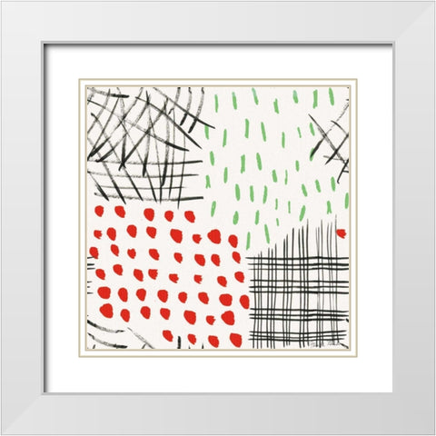 Neighborhood Holiday Pattern II White Modern Wood Framed Art Print with Double Matting by Zaman, Farida