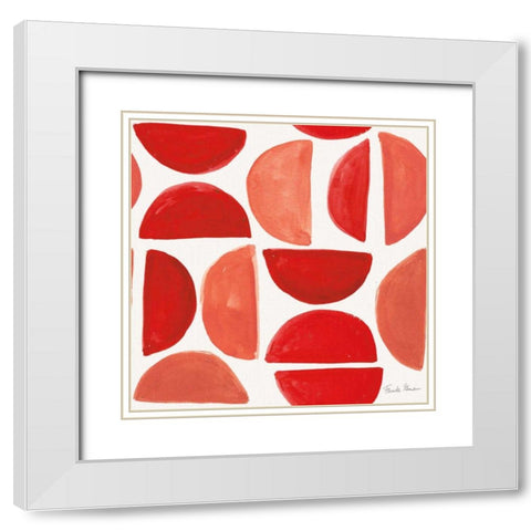 Neighborhood Holiday Pattern IIIA White Modern Wood Framed Art Print with Double Matting by Zaman, Farida