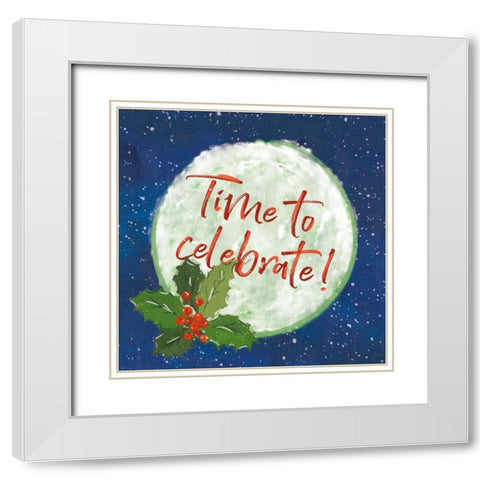 Hometown Holiday IV White Modern Wood Framed Art Print with Double Matting by Charron, Veronique