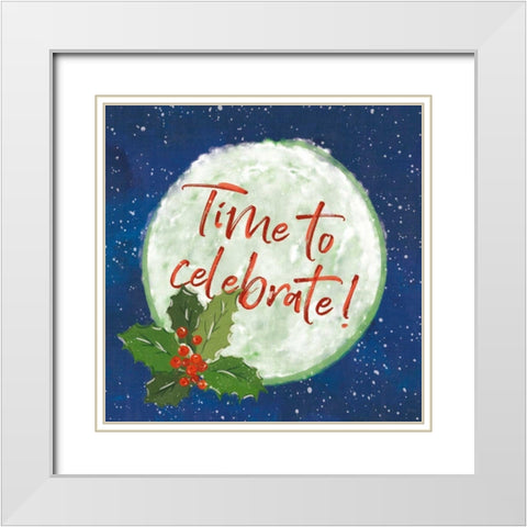 Hometown Holiday IV White Modern Wood Framed Art Print with Double Matting by Charron, Veronique