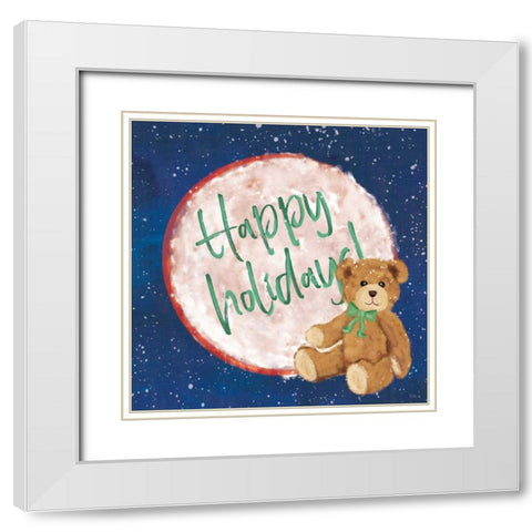 Hometown Holiday V White Modern Wood Framed Art Print with Double Matting by Charron, Veronique
