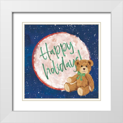 Hometown Holiday V White Modern Wood Framed Art Print with Double Matting by Charron, Veronique