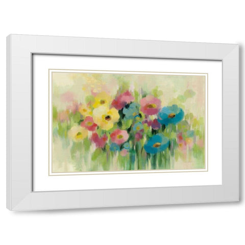 First Spring Flowers White Modern Wood Framed Art Print with Double Matting by Vassileva, Silvia
