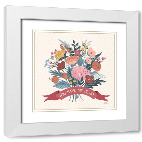 Love Letters XI White Modern Wood Framed Art Print with Double Matting by Marshall, Laura