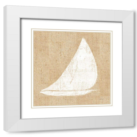 Driftwood Coast I White Burlap White Modern Wood Framed Art Print with Double Matting by Schlabach, Sue