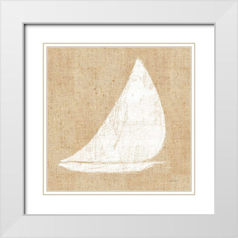 Driftwood Coast I White Burlap White Modern Wood Framed Art Print with Double Matting by Schlabach, Sue