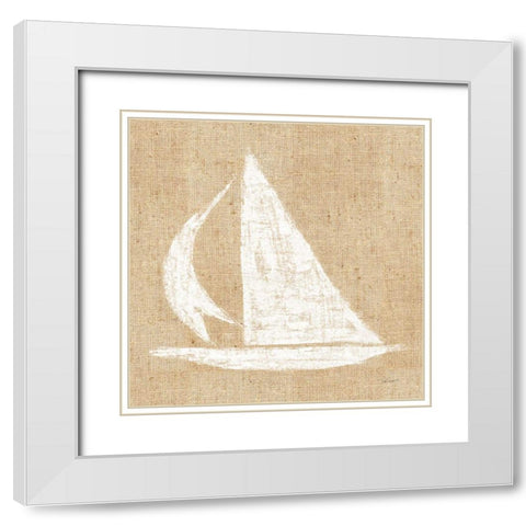 Driftwood Coast II White Burlap White Modern Wood Framed Art Print with Double Matting by Schlabach, Sue