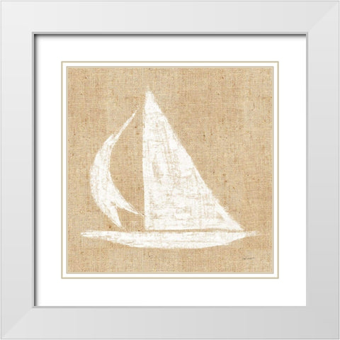 Driftwood Coast II White Burlap White Modern Wood Framed Art Print with Double Matting by Schlabach, Sue