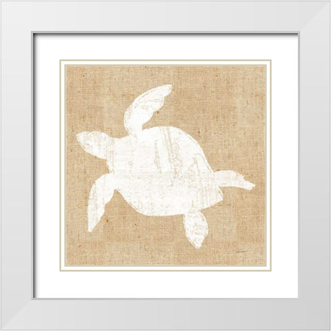 Driftwood Coast III White Burlap White Modern Wood Framed Art Print with Double Matting by Schlabach, Sue