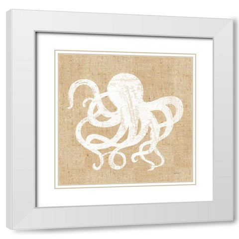 Driftwood Coast IV White Burlap White Modern Wood Framed Art Print with Double Matting by Schlabach, Sue