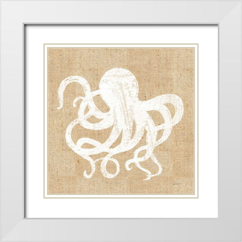 Driftwood Coast IV White Burlap White Modern Wood Framed Art Print with Double Matting by Schlabach, Sue