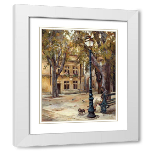 Provence Village II White Modern Wood Framed Art Print with Double Matting by Hageman, Marilyn