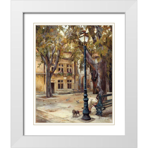 Provence Village II White Modern Wood Framed Art Print with Double Matting by Hageman, Marilyn