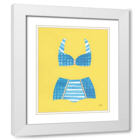 Bathing Beauties II Pastel White Modern Wood Framed Art Print with Double Matting by Averinos, Melissa