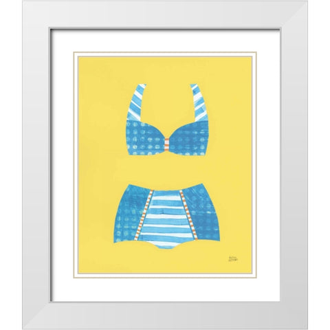 Bathing Beauties II Pastel White Modern Wood Framed Art Print with Double Matting by Averinos, Melissa