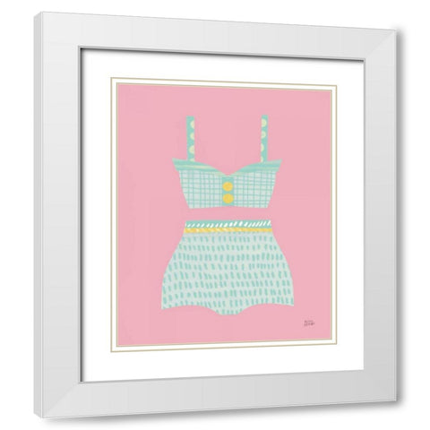Bathing Beauties IV Pastel White Modern Wood Framed Art Print with Double Matting by Averinos, Melissa