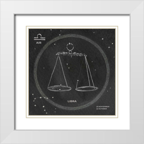 Night Sky Libra v2 White Modern Wood Framed Art Print with Double Matting by Miller, Sara Zieve