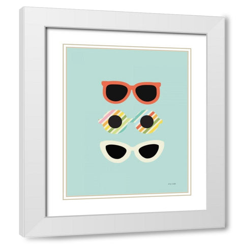 Glamour Sunglasses White Modern Wood Framed Art Print with Double Matting by Kelle, Ann