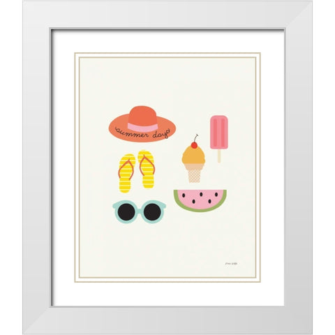 Summer Daze I White Modern Wood Framed Art Print with Double Matting by Kelle, Ann