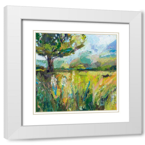 Wildflowers v2 White Modern Wood Framed Art Print with Double Matting by Vertentes, Jeanette