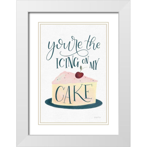 Icing On My Cake White Modern Wood Framed Art Print with Double Matting by Thorns, Becky