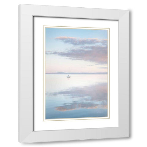 Sailboat in Bellingham Bay II White Modern Wood Framed Art Print with Double Matting by Majchrowicz, Alan