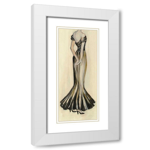 Evening Gown I Crop White Modern Wood Framed Art Print with Double Matting by Vassileva, Silvia