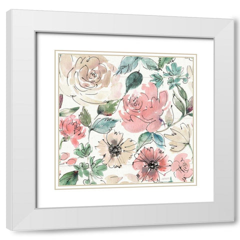 Country Love Pattern IA White Modern Wood Framed Art Print with Double Matting by Tavoletti, Anne