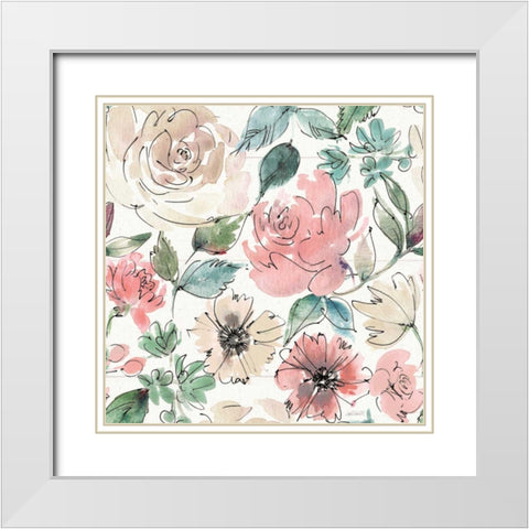 Country Love Pattern IA White Modern Wood Framed Art Print with Double Matting by Tavoletti, Anne