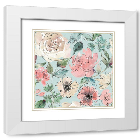 Country Love Pattern IB White Modern Wood Framed Art Print with Double Matting by Tavoletti, Anne
