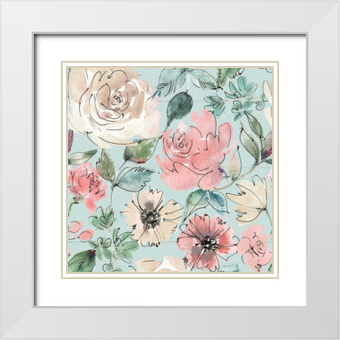 Country Love Pattern IB White Modern Wood Framed Art Print with Double Matting by Tavoletti, Anne