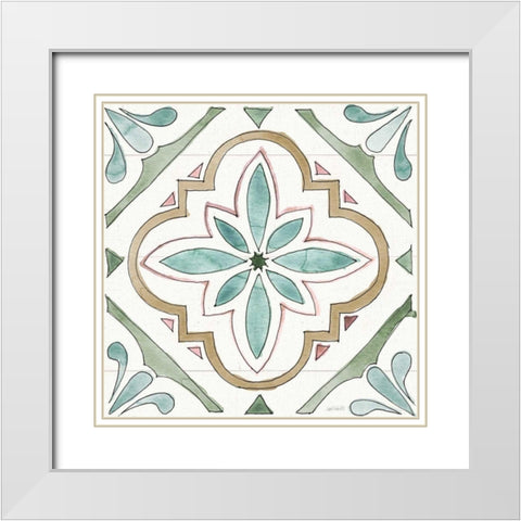 Country Love Pattern IIA White Modern Wood Framed Art Print with Double Matting by Tavoletti, Anne