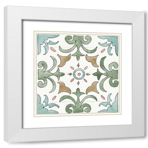 Country Love Pattern VII White Modern Wood Framed Art Print with Double Matting by Tavoletti, Anne