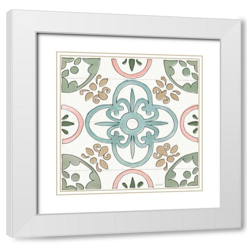 Country Love Pattern VIII White Modern Wood Framed Art Print with Double Matting by Tavoletti, Anne
