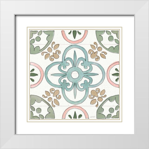 Country Love Pattern VIII White Modern Wood Framed Art Print with Double Matting by Tavoletti, Anne
