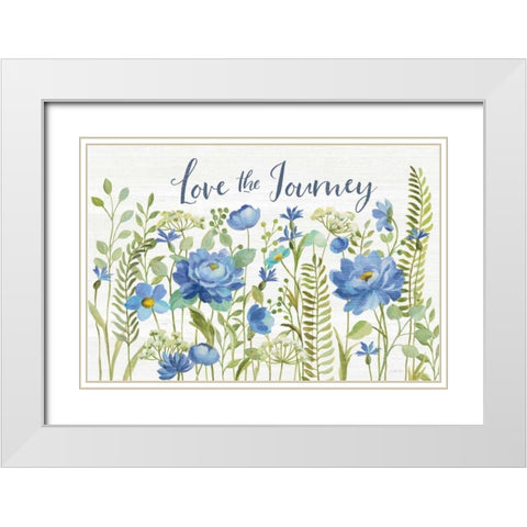 Botanical Blue II White Modern Wood Framed Art Print with Double Matting by Vassileva, Silvia