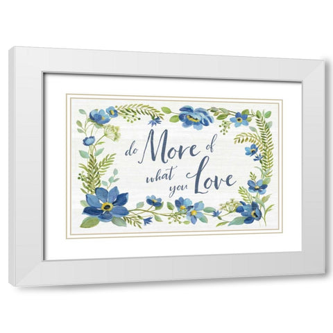 Botanical Blue III White Modern Wood Framed Art Print with Double Matting by Vassileva, Silvia