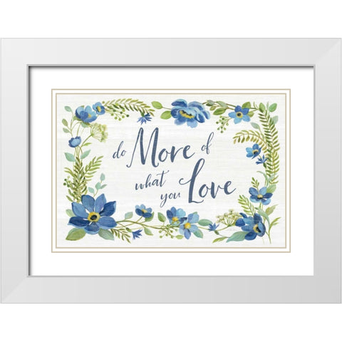 Botanical Blue III White Modern Wood Framed Art Print with Double Matting by Vassileva, Silvia
