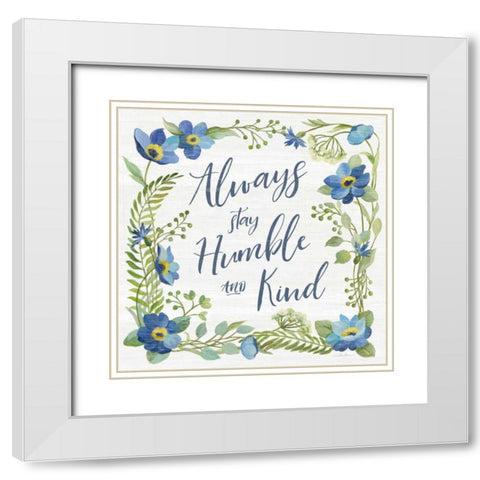 Botanical Blue IV White Modern Wood Framed Art Print with Double Matting by Vassileva, Silvia