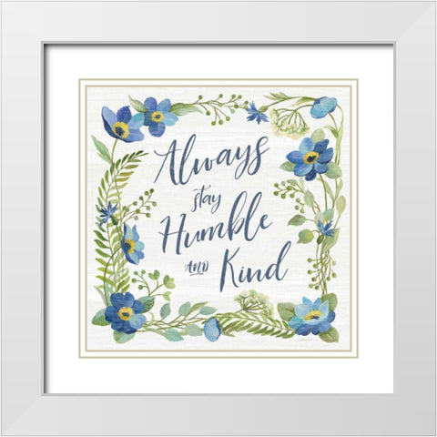 Botanical Blue IV White Modern Wood Framed Art Print with Double Matting by Vassileva, Silvia