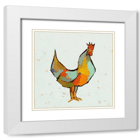 The Strutter on White White Modern Wood Framed Art Print with Double Matting by Adams, Phyllis