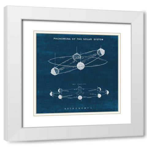 Solar System Blueprint I White Modern Wood Framed Art Print with Double Matting by Wild Apple Portfolio